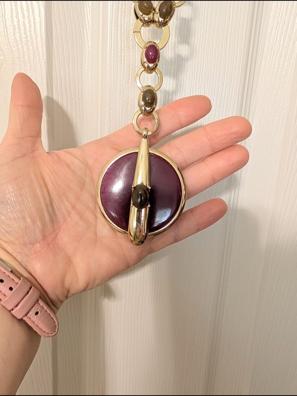 Set Of Nine West Plum Croc Crossbody & Chicos Necklace - Picture 4 of 14